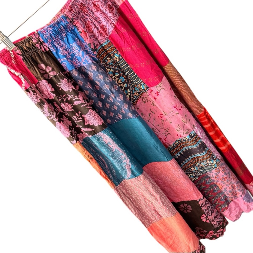 Boho Flowy Wide Leg Patch Pants - image 4